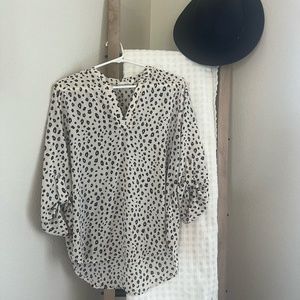 Leopard Print Lightweight Blouse by Lush